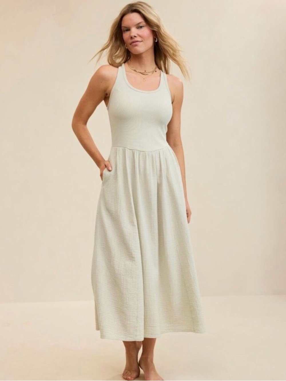 aerie At The Barre cross back midi dress